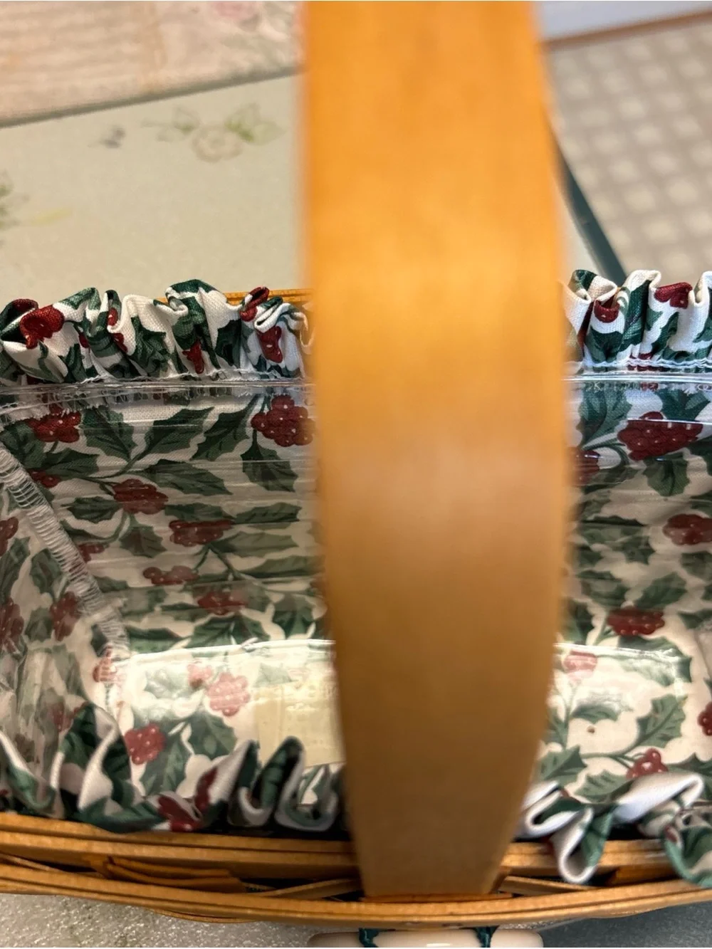 Longaberger 1999 Merry Christmas Holly Basket with Liner